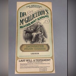 VTG Dr. McGillicuddy’s Mentholmint Schnapps Print Poster 28 x14.5 @READ@